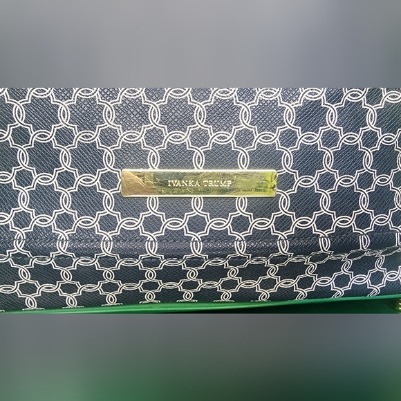 Ivanka Trump Green And Blue Satchel - Picture 3 of 13